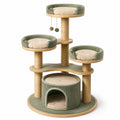 Árbol para gatos de madera con sisal y camas de felpa