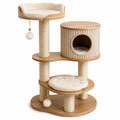 Árbol para gatos de madera y sisal con cojines de poliéster 120 cm