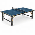 Mesa de ping-pong azul de MDF y acero con red
