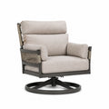 Silla giratoria de aluminio con cojines beige