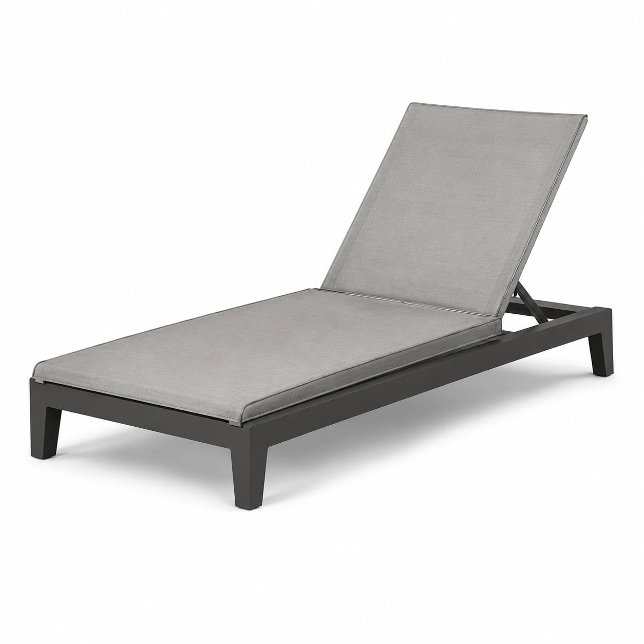 Tumbona de aluminio con cojín ajustable gris 200x70x35 cm