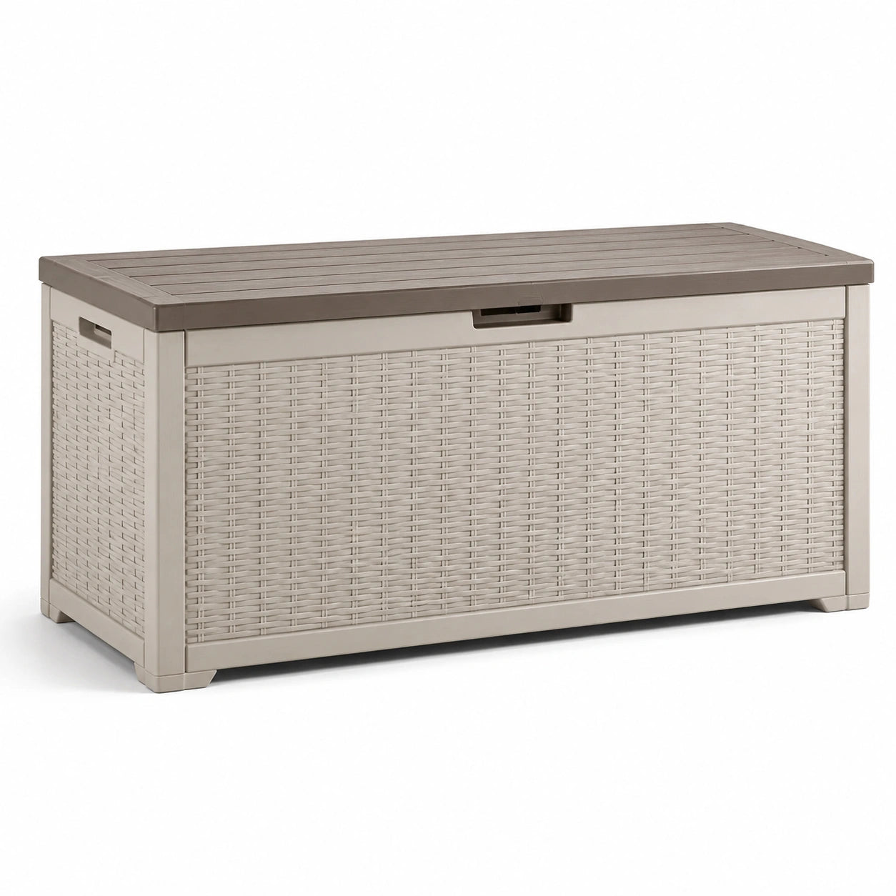 Arcón de Jardín de Plástico Beige 117x45x57cm