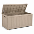 Baúl de plástico beige para exterior 160x70x85 cm