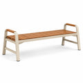 Banco de aluminio y madera de teca 150 cm