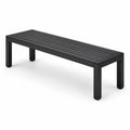 Banco de aluminio negro para exterior 180x40x45 cm