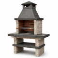 Barbacoa de ladrillo y cemento para exteriores 196 cm x 110 cm x 65 cm