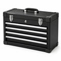 Caja de herramientas metálica negra con 4 cajones 51x21x30 cm