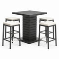 Conjunto de barra de aluminio negro con cojines beige