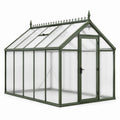 Invernadero de Aluminio y Policarbonato de 4 mm Verde Transparente 310x190x210 cm