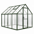 Invernadero de Aluminio y Policarbonato Transparente Verde 250x190x195 cm