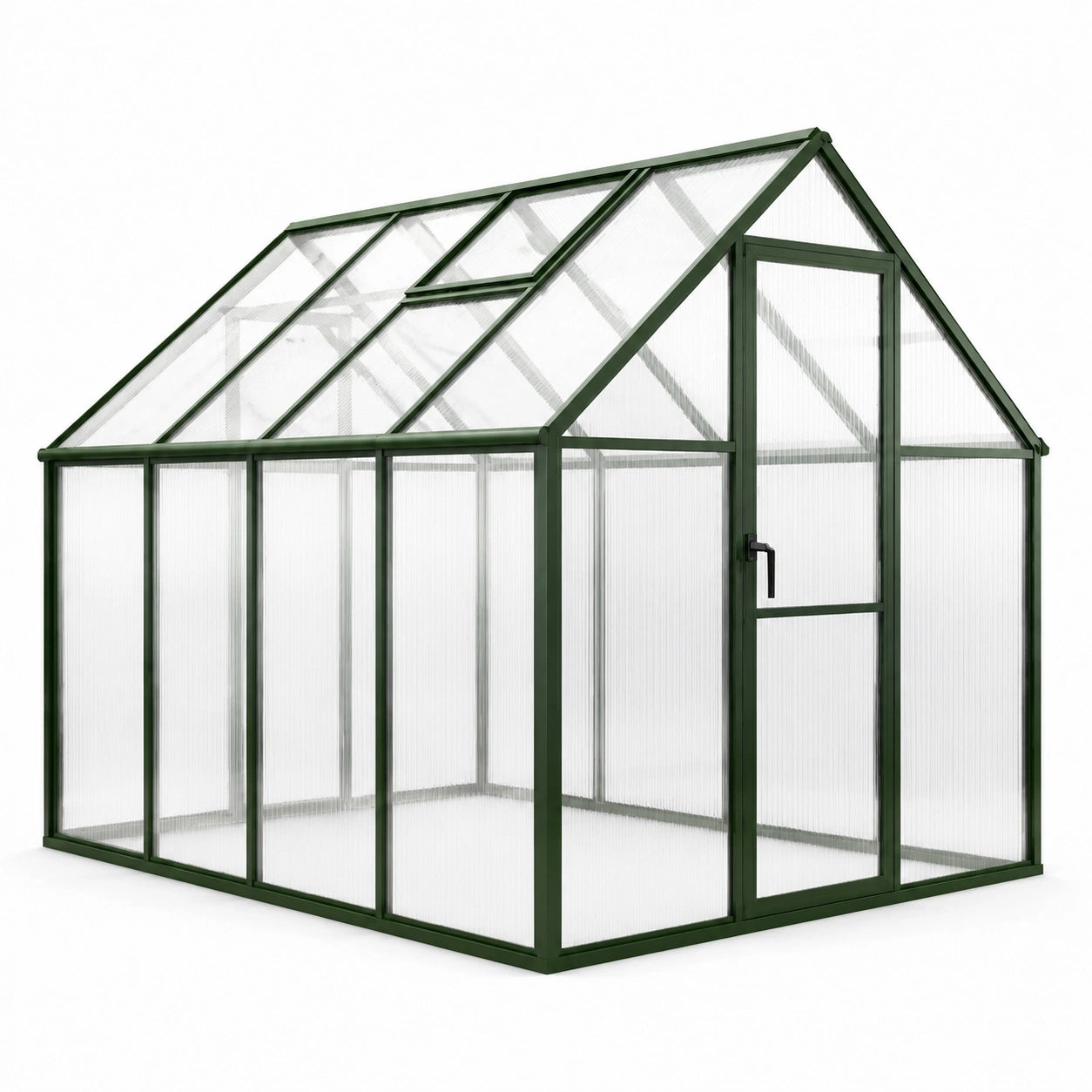 Invernadero de Aluminio y Policarbonato Transparente Verde 250x190x195 cm